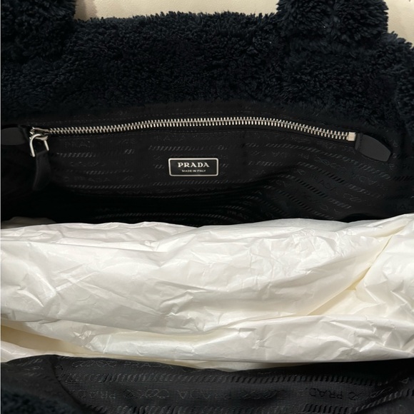 PRADA logo tote terry cloth black - Picture 5 of 10
